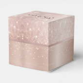 Verjaardagsfeestje glitter roos gouden metallic na bedankdoosjes (Achterkant)