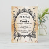 Verjaardagsfeestje Gotisch Lijst Nodig Halloween u Kaart (Staand voorkant)