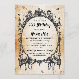 Verjaardagsfeestje Gotisch Lijst Nodig Halloween u Kaart