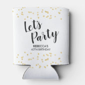 Verjaardagsfeestje Gouden Faux Folie Confetti Typo Blikjeskoeler (Achterkant)