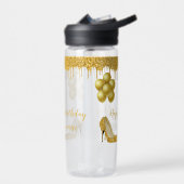 Verjaardagsfeestje Gouden Glitter look Waterfles (Links)