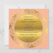 Verjaardagsfeestje Gouden Perzik Pastel Kant Glam Kaart (Voorkant)