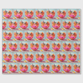 Verjaardagsfeestje Goudvis in Punch Bowl Cadeaupapier (Vlak)