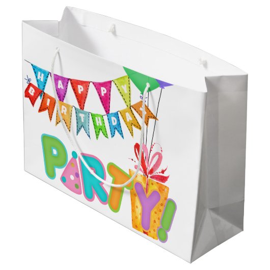 Verjaardagsfeestje Groot Cadeauzakje (Achterkant Gekanteld)