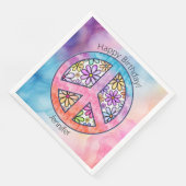 Verjaardagsfeestje Groovy Hippie Papier servet (Hoek)