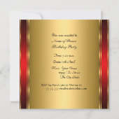 Verjaardagsfeestje Grote Lippen Gordijnen Uitnodig Kaart (Achterkant)