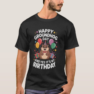 Verjaardagsfeestje Groundhog Day met Ballonnen en T-shirt