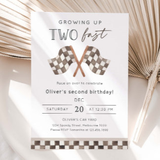 Verjaardagsfeestje 'Growing Up Two Fast Racing' 2  Kaart