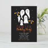 Verjaardagsfeestje Halloween Geesten & Snoepmais Kaart (Staand voorkant)