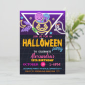 Verjaardagsfeestje Halloween Griezelige Verjaardag Kaart (Staand voorkant)