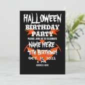 VERJAARDAGSFEESTJE HALLOWEEN UITNODIGING (Staand voorkant)