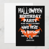 VERJAARDAGSFEESTJE HALLOWEEN UITNODIGING (Voorkant / Achterkant)