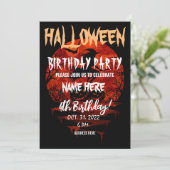VERJAARDAGSFEESTJE HALLOWEEN UITNODIGING (Staand voorkant)