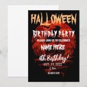 VERJAARDAGSFEESTJE HALLOWEEN UITNODIGING (Voorkant / Achterkant)