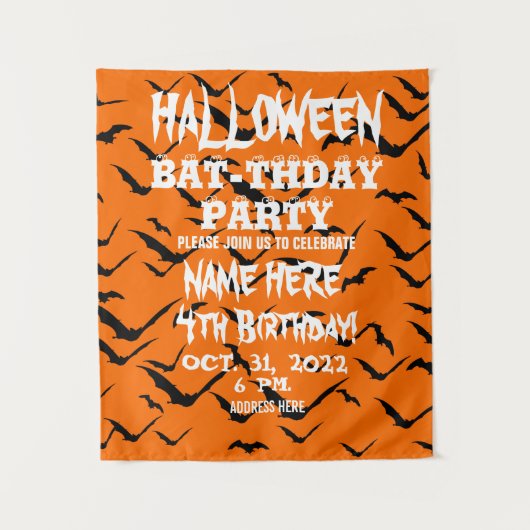 VERJAARDAGSFEESTJE HALLoween Wandkleed (Voorkant)