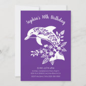 Verjaardagsfeestje-Hawaï dolfijn tropische bloemen Kaart (Voorkant)