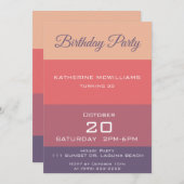 Verjaardagsfeestje-Herfst gekleurde strepen- Kaart (Voorkant / Achterkant)