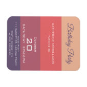 Verjaardagsfeestje-Herfst gekleurde strepen- Magneet (Horizontaal)