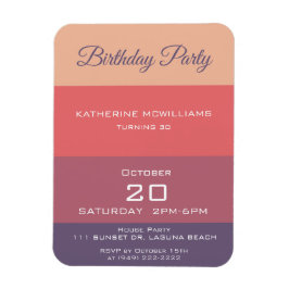 Verjaardagsfeestje-Herfst gekleurde strepen- Magneet