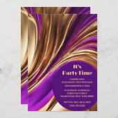 Verjaardagsfeestje-Het is Feesttijd-Abstract Flow Kaart (Voorkant / Achterkant)