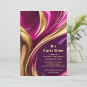 Verjaardagsfeestje-Het is Feesttijd-Abstract Flow  Kaart (Staand voorkant)