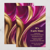 Verjaardagsfeestje-Het is Feesttijd-Abstract Flow  Kaart (Voorkant / Achterkant)