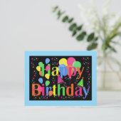 Verjaardagsfeestje. Het is feesttijd! Briefkaart (Staand voorkant)