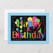 Verjaardagsfeestje. Het is feesttijd! Briefkaart (Voorkant / Achterkant)