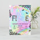 Verjaardagsfeestje High Five Regenboog Luipaardpri Kaart (Staand voorkant)