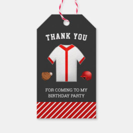 Verjaardagsfeestje honkbal bedank cadeautje cadeaulabel