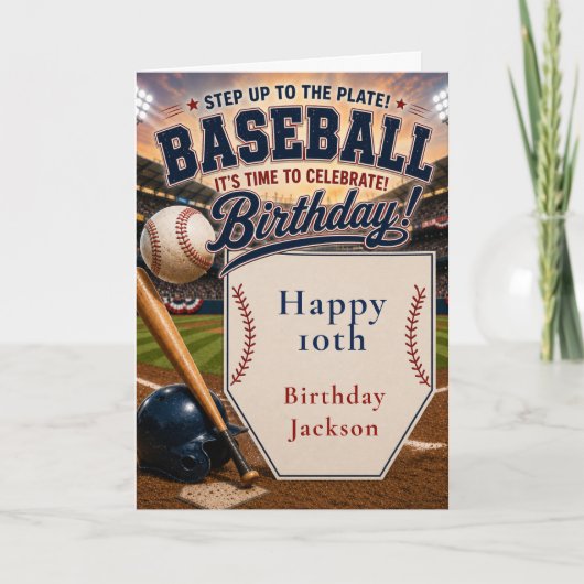 Verjaardagsfeestje honkbal kaart (Voorkant)
