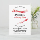 Verjaardagsfeestje honkbal kaart (Staand voorkant)