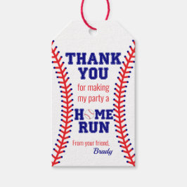 Verjaardagsfeestje honkbal sport klassieker bedank cadeaulabel