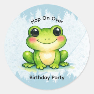Verjaardagsfeestje Hop On Over voor Kinderen Ronde Sticker