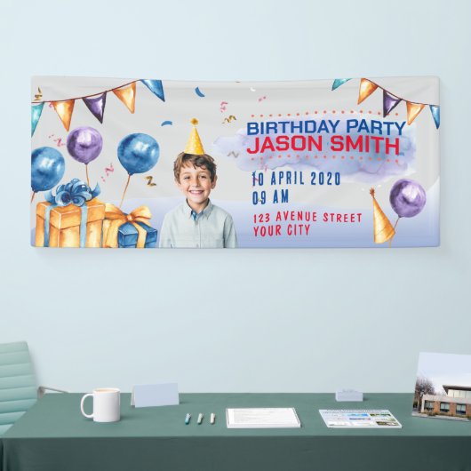 Verjaardagsfeestje Horizontale Banner (Beurs)