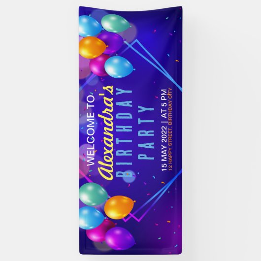 Verjaardagsfeestje Horizontale Banner (Verticaal)