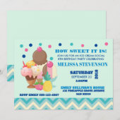 Verjaardagsfeestje Ice Cream Social Kaart (Voorkant / Achterkant)