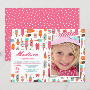 Verjaardagsfeestje   ijs zomer   Uitnodigingen