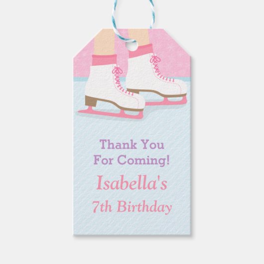 Verjaardagsfeestje Ijsdansen Bedank Cadeautags Cadeaulabel (Voorkant)
