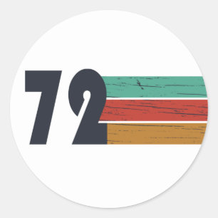 Verjaardagsfeestje in 1972 vintage ronde sticker