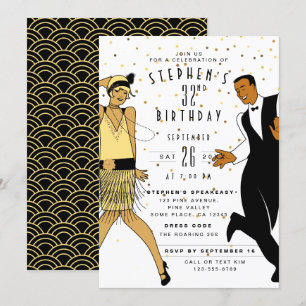VERJAARDAGSFEESTJE in Art Deco/Gatsby/ jaren '20 s Kaart