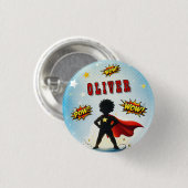Verjaardagsfeestje in Comic Stijl Superhelden Jong Ronde Button 3,2 Cm (Voorkant /achterkant)