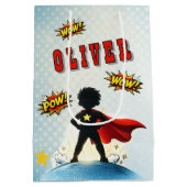 Verjaardagsfeestje in Comic Style Superhelden Jong Medium Cadeauzakje (Achterkant)