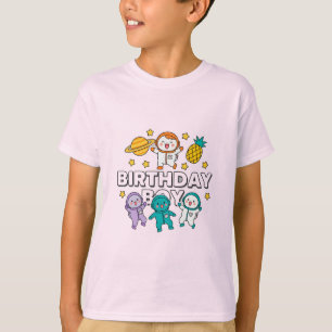 Verjaardagsfeestje in de ruimte t-shirt