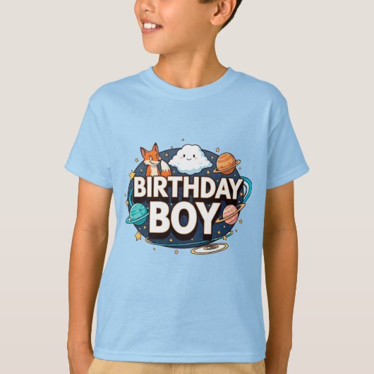 Verjaardagsfeestje in de ruimte t-shirt (Voorkant)