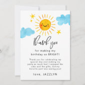 Verjaardagsfeestje in de zonneschijn bedankkaart (Voorkant)