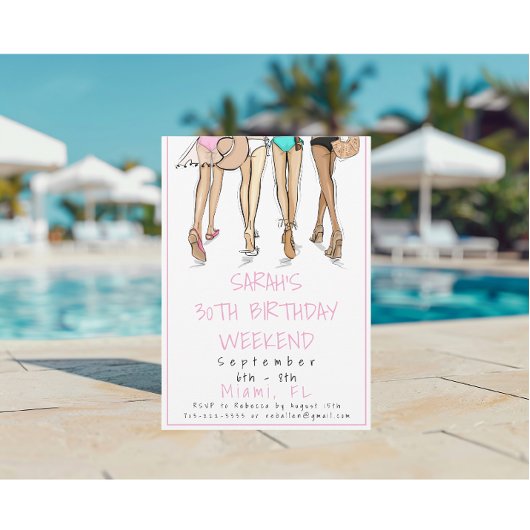 Verjaardagsfeestje in het weekend Bikini Mode Kaart