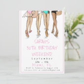 Verjaardagsfeestje in het weekend Bikini Mode Kaart (Staand voorkant)