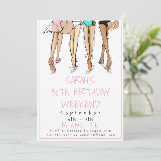 Verjaardagsfeestje in het weekend Bikini Mode Kaart (Staand voorkant)