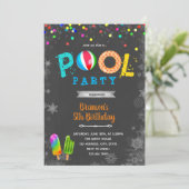 Verjaardagsfeestje in het winterzwembad kaart (Staand voorkant)